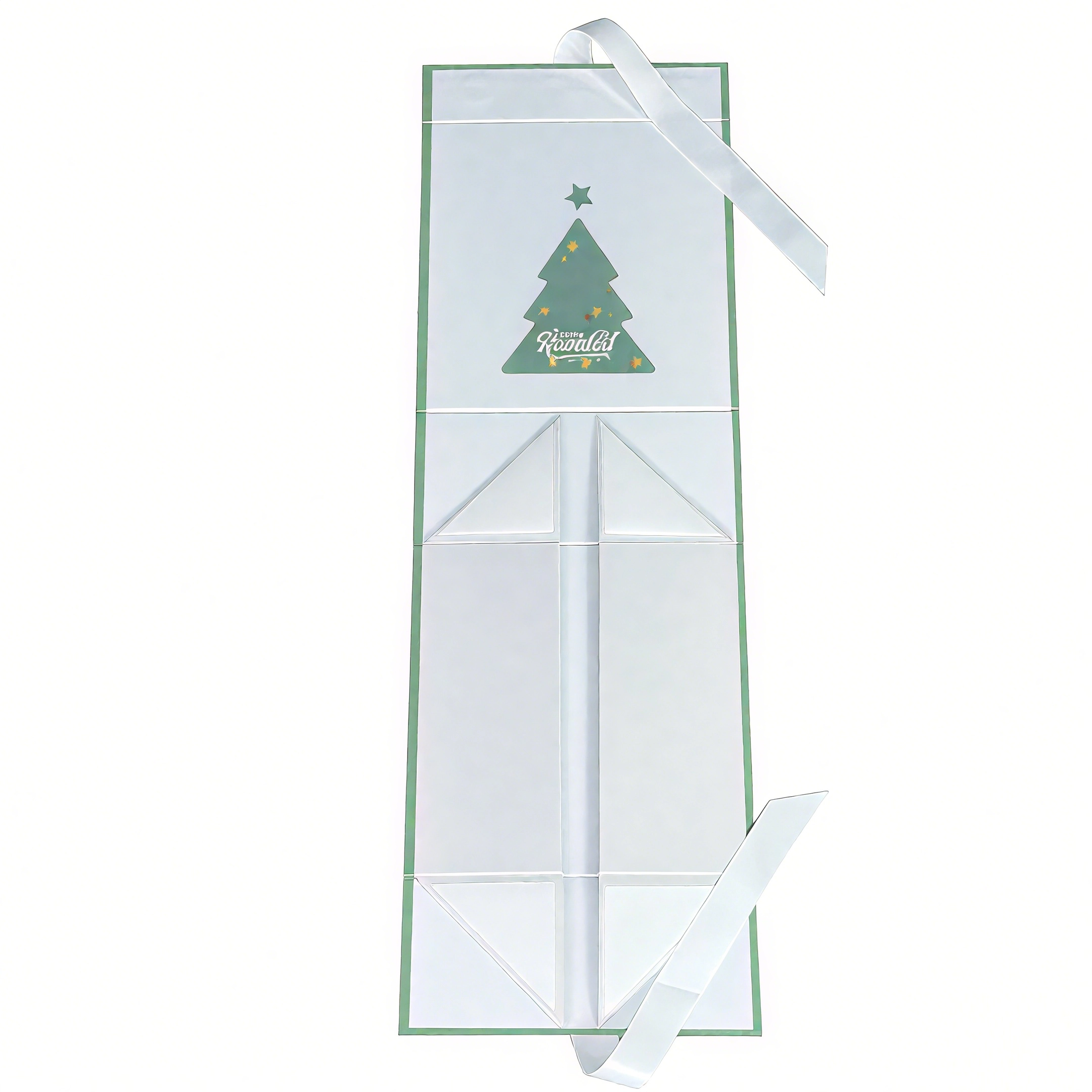 Foldable festive magnetic gift box with compact custom packaging structure